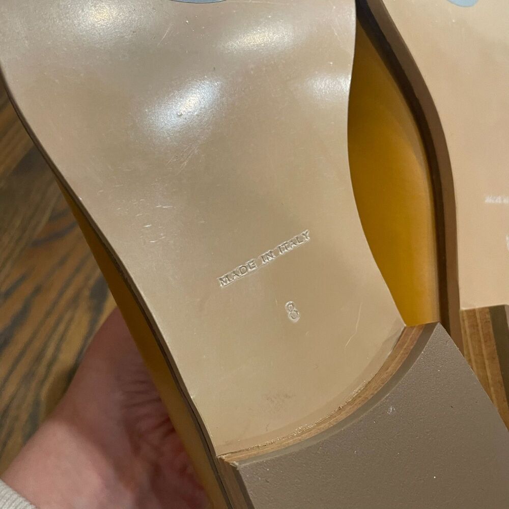 NWOT EVERLANE The Modern Pointed Toe Loafer Tan Mustard Yellow Leather - Picture 5 of 9